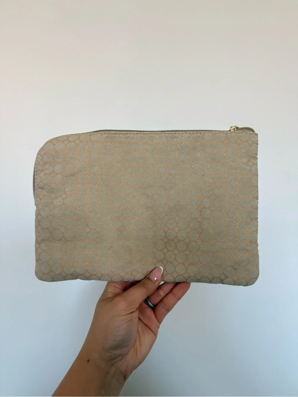 BVLGARI Suede Cosmetic Clutch Bag